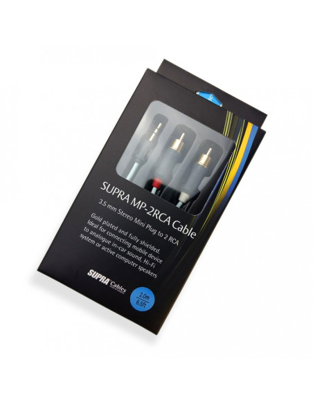 Supra Mini Plug-2RCA Cable BLUE